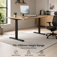 Escritorio Eléctrico de Altura Ajustable de 2 Niveles con Motor Dual Oculto, Mesa Ergonómica para Trabajar de Pie o Sentado, Muebles de Oficina para el Hogar, Computadora