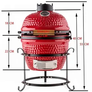 Auplex Wholesale Ceramic 13" Table Top BBQ Charcoal Smokeless Indoor And Outdoor Grill Kamado