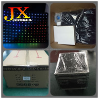 İç Mekan RGB LED Video Perde Twinkie Işık Siyah Kadife Dökümlü Kumaş Fon Perdesi Sahne Arka Planı DMX Parti için Özelleştirin