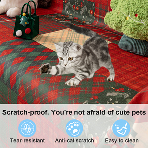 Couverture de canapé en chenille Patchwork à carreaux de Noël antidérapant tout compris couverture de canapé universelle <span class=keywords><strong>anti</strong></span>-poussière toutes saisons - Product Image 4