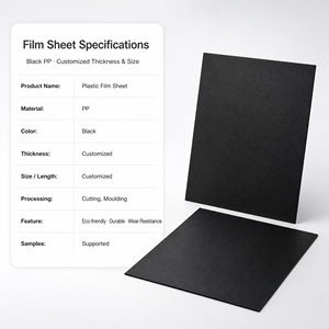 Rouleau de feuille de plastique PP noir, durable, résistant à l'usure, épaisseur et taille personnalisables, découpe professionnelle personnalisable, feuille de PP - Product Image 3