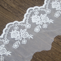 Ruban en dentelle de Tulle brodée florale 3d, dentelle à oeillet, tissu pour artisanat, couture et décoration de robe de mariée, Applique