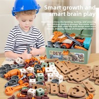 Coffret d'outils éducatif en plastique pour enfant, jouet de simulation de perceuse électrique, kit de réparation et de démontage avec valise de transport