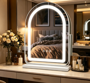 Modern Arched LED <b>Vanity</b> Mirror Touch Control Makeup Mirror Freestanding <b>Dressing</b> <b>Table</b> Bathroom Bedroom Use - Product Image 5