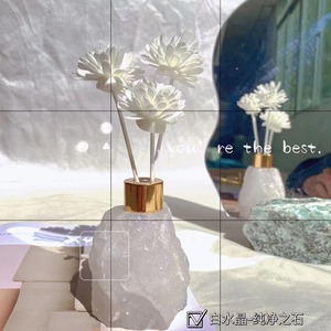Bouteille vide de diffuseur à bâtonnets de 25 ml en cristal brut de luxe (Quartz Rose, Aventurine), pour huiles essentielles et arômes, avec pierres précieuses brutes - Product Image 4
