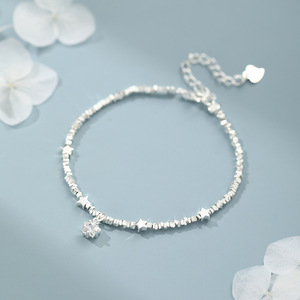 Elegante pulsera de cuentas de Estrella de Plata delicada para mujer nuevo estilo europeo y americano de moda plateado para fiestas - Product Image 5