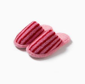 <span class=keywords><strong>Pantofole</strong></span> da donna in cotone a punta chiusa, a righe, con dettagli a contrasto, in peluche, per casa, stile Dopamine - Product Image 6