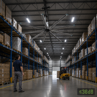 Ventilateur de plafond industriel pour entrepôt 24FT HVLS avec 8 pales en alliage d'aluminium et moteur BLDC pour la circulation de l'air dans les hubs logistiques