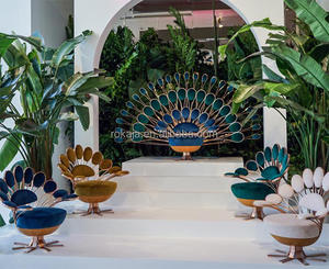 Luxe trône <span class=keywords><strong>de</strong></span> <span class=keywords><strong>la</strong></span> <span class=keywords><strong>reine</strong></span> loisirs chaises <span class=keywords><strong>de</strong></span> mariage paon conception tapisserie d'ameublement canapé chaises monoplace canapé modèle Animal meubles - Product Image 4