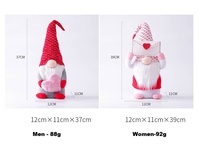 Poupée sans visage en peluche rose pour la Saint-Valentin, ornement enveloppe cœur, poupées gnome nordiques, cadeaux, jouets en peluche pour la décoration de fenêtre à la maison