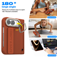 Étui pour iPhone Duo avec protection intégrale, protection d'écran intégrée, emplacement pour stylet, béquille métallique pour appareil photo et sangle de maintien 360° °   Résistant aux chocs