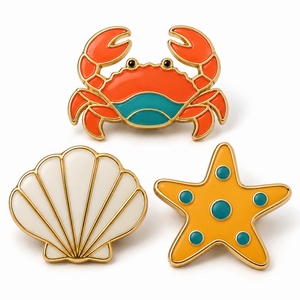 Collection d'animaux (Renard, Hibou, Baleine, Crabe, Étoile de mer) – Vente en gros, Logo personnalisé, OEM, ODM, Fabricant de cadeaux, Pins de revers en émail souple personnalisés - Product Image 5