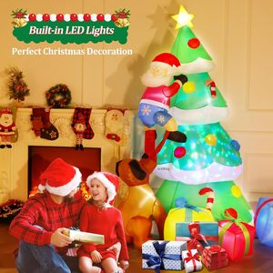 Arbre de Noël Géant Gonflable avec Père Noël et Chien avec Lumières LED, Grande Décoration Gonflable de Noël pour l'Extérieur - Product Image 2