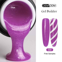 Gel constructeur pour ongles Quengel, couleurs personnalisées, gel dur, extensions à faire tremper, gel pour ongles 15 ml, pot, paillettes, gel UV pour ongles, salon