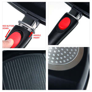 Poêle à frire carrée en aluminium moulé sous pression à poignée <span class=keywords><strong>amovible</strong></span> Offres Spéciales avec poignée détachable - Product Image 5