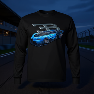 Camiseta de manga larga Bugatti Chiron para hombre, cuello redondo, estampado digital, ropa promocional - Product Image 3