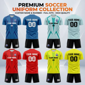 Maßgeschneiderte Unisex Fußballtrikots 2-Teiliges Set Atmungsaktives Jacquard-Gewebe Erwachsene Komplettes Set Fußballuniform Kits OEM-Service Spielername - Product Image 2