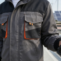 Combinaison de travail robuste pour mécanicien avec plusieurs poches, salopette durable, vêtements de travail de sécurité pour la construction, veste et pantalon pour hommes