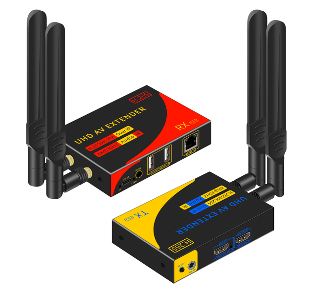 New Product 4K 30HZ/1080P HD H.265 Codec Wireless 100M HDMI KVM Network Receiver HDMI VGA Dual Output for Projection/computer