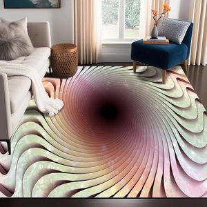 Tapis géométrique rectangulaire Wan Xinlong, moderne, antidérapant, pour salon et chambre, en velours cristal, motif imprimé - Product Image 2