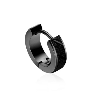 Pendientes de Aro Huggie de Acero Inoxidable para Hombre, Diseño Mate |   Joyería de Moda Unisex Hipoalergénica - Product Image 2
