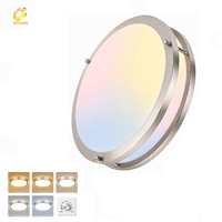 Décoration de plafond, panneaux lumineux de luxe, éclairage intérieur pour la maison, luminaire de plafond à double anneau, luminaire de plafond LED pour balcon, salle de bain