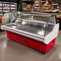 Vitrine Réfrigérée Commerciale pour Viande Fraîche de Supermarché, Réfrigérateur à Porte Vitrée, Vitrine Réfrigérée Ouverte pour Charcuterie