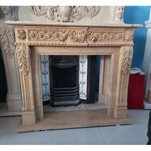 Nuevo Hohe Qualitaet Stein Braune Gold Beige Stone Chimenea Antike Kamin Billige <span class=keywords><strong>Kamine</strong></span> - Product Image 6