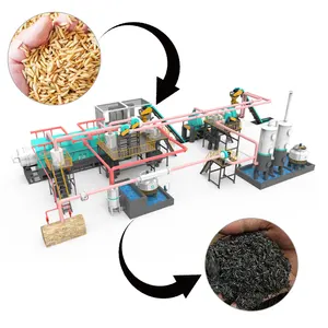 Beston Group BBQ Línea de carbón activado Máquina para hacer carbón de paja Horno de carbonización de cáscara de arroz