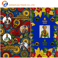 Desain grosir Hari Wanita internasional Batik Afrika dicetak kain Carded desain kustom kain Ankara katun kain Loin