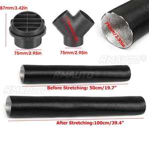 Tubo de ventilación de 75 mm para calefacción de estacionamiento, salida de aire en Y, conector de escape independiente para calentadores de aire diésel Webasto Eberspacher - Product Image 6