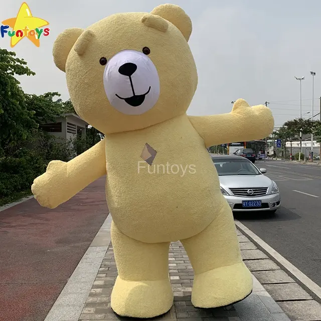 Funtoys Teddy Bear Mascot Trang Phục Inflatable Bear Đảng Nhân Vật Ăn Mặc Cho Người Lớn