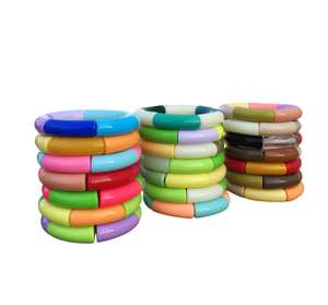 Bracelets extensibles multicolores en forme de barre tubulaire, nouvelle collection de bracelets en macramé dégradé de couleur, cadeaux pour enfants filles, <span class=keywords><strong>2022</strong></span> - Product Image 3