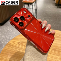 Coque de téléphone antichoc intégrale couleur unie avec motif CD laser électroplaqué et pare-chocs latéraux antidérapants pour iPhone 17/16/15