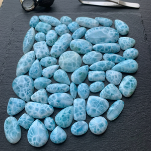 MAHNAJ GEMS High Quality Natural Blue Larimar Loose Gemstone Polished Cabochon Stones for DIY Jewelry Making Wholesale By JAIPUR - Product Image 3