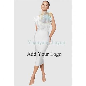 Fourrure haut de gamme tempérament <span class=keywords><strong>robe</strong></span> de pansement pour les femmes 2023 nouvelle <span class=keywords><strong>robe</strong></span> à la mode <span class=keywords><strong>mi</strong></span>-<span class=keywords><strong>longue</strong></span> avec autruche sans bretelles - Product Image 5