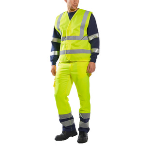 Gilet de sécurité haute visibilité imperméable, respirant et coupe-vent pour hommes, idéal pour les inspecteurs extérieurs, avec coque enduite de PU et coutures scellées, toutes saisons - Product Image 2