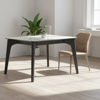 Table à manger rectangulaire en acier au carbone, design moderne, plateau en marbre, pour salle à manger, vente chaude