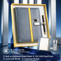 Coffret Cadeau Intelligent : Carnet à Feuillets Mobiles en Cuir PU avec Clé USB, Emplacements pour Cartes et Porte-Stylo – Solution Authentique, Durable et Réutilisable
