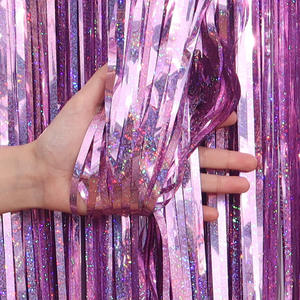 Cortina de Lluvia Láser Brillante de 1m*2m, Decoración para Fiestas de Cumpleaños, Accesorios para Decoración de Fondo de Bodas - Product Image 3