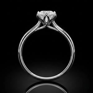 Prong Setting Minimalist 925 Sterling Silver Women's Vietnam Lab Created Moissanite Solitaire Engagement <b>Ring</b> GRA Certified - Product Image 4