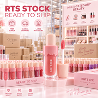 Gloss à lèvres RTS 4ml effet crème glacée, haute brillance, scintillant, hydratant, 20 couleurs, faible MOQ 3 pièces, vente en gros, logo personnalisé