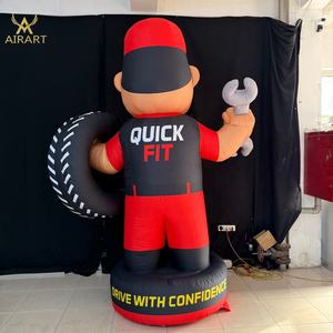 Mascotte gonflable de réparateur avec pneu et <span class=keywords><strong>clé</strong></span> <span class=keywords><strong>à</strong></span> molette, design direct usine, pour événements professionnels - Product Image 5