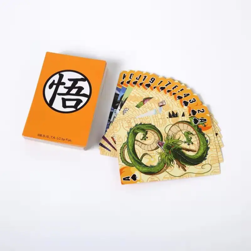 Tarjetas de juego personalizadas de fábrica, cartas personalizadas de pvc, cubierta de cartas de dibujos animados casinoplástica