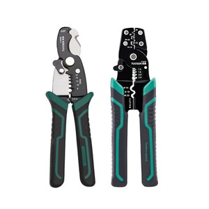<span class=keywords><strong>Pince</strong></span> à dénuder les fils Tuosun en acier à haute teneur en carbone, outil de sertissage multifonctionnel avec mesure métrique/AWG pour câbles et déchets - Product Image 5