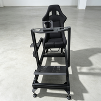 Siège de simulation de course en profilé aluminium 4080, ensemble complet, fauteuil baquet en cuir, support modifié, assemblage facile, cockpit de simulateur