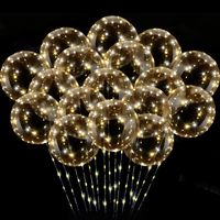 Ballons Bobo lumineux transparents de 20 pouces avec guirlandes lumineuses - Ballons transparents lumineux pour mariage, anniversaire, fête