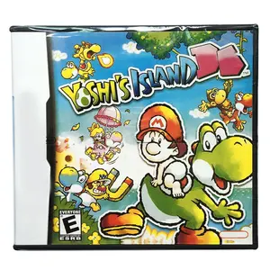 การ์ดวิดีโอเกม yoshi's Island สำหรับคอนโซล3DS NDSi NDSL NDS พร้อมกล่องและคู่มือการใช้งานหลายภาษา