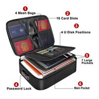 Portable grande capacité bureau à domicile Protection contre la chaleur ignifuge multicouche organisateur de stockage de fichiers sac de documents avec fermeture à glissière et serrure