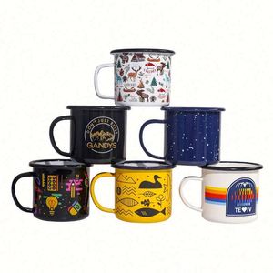 High Quality Customized Classic Simplicity Cast Iron Enamel Mug with Lid Eco-Friendly Dishwasher & <b>Microwave</b> Safe - Product Image 1